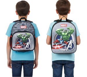 VADOBAG Kids' Backpack in Avengers Design with Hulk and Captain America Print - Daypack, Kindergarten Backpack, 5L, 202-399, Gray