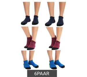 6 Pairs of Unisex Sports Socks with Soft Terry Lining in the Sole, Cotton Socks, Knit Socks 979459 Blue/Dark Blue/Red