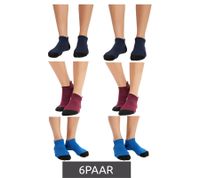 6 Pairs of Unisex Sports Socks with Soft Terry Lining in the Sole, Cotton Socks, Knit Socks 979459 Blue/Dark Blue/Red