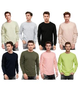 Felpa Urban da uomo con maniche a coste, pullover 19056 in grigio mélange, verde lime, rosa, marrone chiaro, verde chiaro, kaki, blu navy o nero