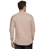 Felpa Urban da uomo con maniche a coste, pullover 19056 in grigio mélange, verde lime, rosa, marrone chiaro, verde chiaro, kaki, blu navy o nero