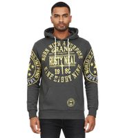 Versatile Men's Hoodie with Cool Brand Prints - Hoodie Sweater 19078 Anthracite with Yellow or Red