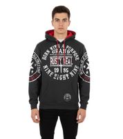 Versatile Men's Hoodie with Cool Brand Prints - Hoodie Sweater 19078 Anthracite with Yellow or Red