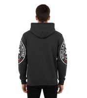 Versatile Men's Hoodie with Cool Brand Prints - Hoodie Sweater 19078 Anthracite with Yellow or Red