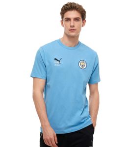 bequemes PUMA Manchester City KidSuper Grafik-T-Shirt 2025/26 Herren Baumwoll-Fußball Shirt Relaxed Fit 701235146 002 Blau