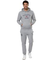 VINSON Men's Cotton Hoodie with Logo Print, Gray