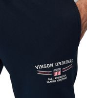 VINSON Herren Jogging-Hose Sweat-Hose mit VINSON-Logo Baumwoll-Hose Sweat Pants Dunkelblau