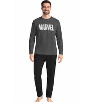 Pigiama da uomo MARVEL con motivo MARVEL, pigiama in cotone, abbigliamento da casa, grigio scuro/nero