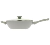 HOME IDEAS Casseruola in alluminio forgiato, compatibile con induzione, con coperchio in vetro, rivestimento antiaderente, 28 cm, grigio/nero