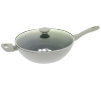 HOME IDEAS Casseruola in alluminio forgiato, compatibile con induzione, con coperchio in vetro, rivestimento antiaderente, 28 cm, grigio/nero