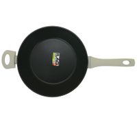 HOME IDEAS Casseruola in alluminio forgiato, compatibile con induzione, con coperchio in vetro, rivestimento antiaderente, 28 cm, grigio/nero