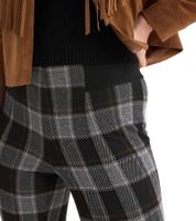 Soft Women's Jeggings, Checkered Bootcut Trousers with Studs, Skinny Fit, 926776 Gray/Black/Gold/Brown