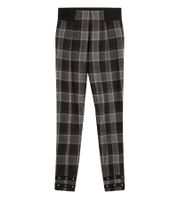 Soft Women's Jeggings, Checkered Bootcut Trousers with Studs, Skinny Fit, 926776 Gray/Black/Gold/Brown