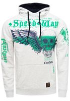 Sweat à capuche stylé pour homme avec imprimé tendance - Pull-over 19149 - Bleu marine ou gris