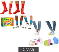 2 Pairs of Happy Socks Unisex Socks in a Gift Box with All-Over Print, Cotton Socks, Everyday Socks, Beach Red/Blue/Multicolor or Ice Cream White/Multicolor