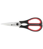 SCHULTE-UFER Pro Series Universal Stainless Steel Scissors, Versatile Scissors 1101209 Silver/Black/Red