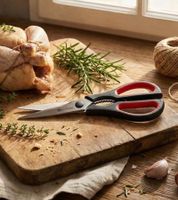 SCHULTE-UFER Pro Series Universal Stainless Steel Scissors, Versatile Scissors 1101209 Silver/Black/Red