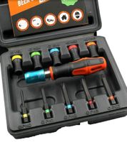 MICATON Magnetic Driver Screwdriver Set with Magnetic Bit Holder, 5 Magnetic Attachments & 5 Extended Bits (PH0, PH1, PH2, PH3, SQ2) Tool Accessory, Black/Multicolor