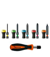 MICATON Magnetic Driver Screwdriver Set with Magnetic Bit Holder, 5 Magnetic Attachments & 5 Extended Bits (PH0, PH1, PH2, PH3, SQ2) Tool Accessory, Black/Multicolor