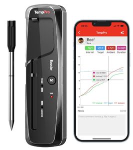 Wireless ThermoPro Grill Thermometer with 150m Range, Bluetooth Food Thermometer, Meat Thermometer, Digital Cooking Thermometer, Black