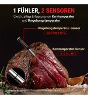 Wireless ThermoPro Grill Thermometer with 150m Range, Bluetooth Food Thermometer, Meat Thermometer, Digital Cooking Thermometer, Black