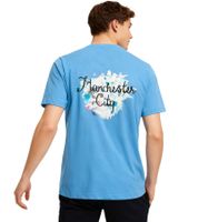 Comoda T-shirt grafica PUMA Manchester City KidSuper 2025/26 da uomo in cotone, vestibilità comoda, 701235146, blu o bianco sporco