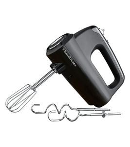 Batteur électrique Russell Hobbs avec plusieurs vitesses et fonction turbo, accessoire indispensable en cuisine, accessoires compatibles lave-vaisselle, 350 W, 24672-56, Noir