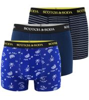 3-Pack SCOTCH & SODA Men's Boxer Shorts with Cotton Stretch Underwear Blue, Multicolor, Black, Red