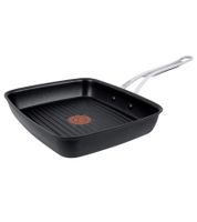 Sartén grill de aluminio fundido Tefal de Jamie Oliver, 23 x 27 cm, apta para todo tipo de fuegos, CMMF 2100099457, negra