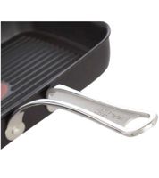 Sartén grill de aluminio fundido Tefal de Jamie Oliver, 23 x 27 cm, apta para todo tipo de fuegos, CMMF 2100099457, negra