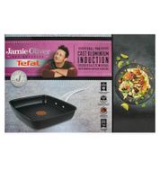 Sartén grill de aluminio fundido Tefal de Jamie Oliver, 23 x 27 cm, apta para todo tipo de fuegos, CMMF 2100099457, negra
