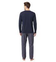 weicher Herren Pyjama Schlaf-Anzug aus Baumwolle Pyjama-Set 7708336 Blau