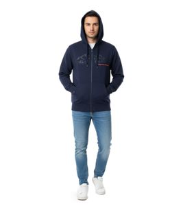 praktische NANGAPARBAT Herren Sweat-Jacke mit Kapuze Baumwoll-Jacke Sweatshirt-Jacke 00018329 Blau