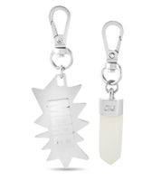 Ensemble de breloques Calvin Klein Downtown : Pendentifs en acier inoxydable avec résine contrastante et logo « MORE » - Accessoires de sac - 7 x 1,3 cm - Argent/Blanc ou Argent/Rouge