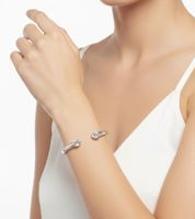 Stilvolles Calvin Klein Damen Edelstahl-Armband mit funkelnden Kristallen Arm-Schmuck Handgelenk-Schmuck Größe XS KJ8YMF040 in Silber oder Silber/Blau