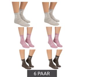 Lot de 6 paires de chaussettes mi-mollet SCOTCH & SODA pour femme, en tissu éponge, idéales pour tous les jours et le travail. Pointure 35,5-39,5 (SS123682 284), beige, rose et marron.