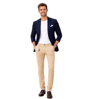 PAUL & SHARK Chino-Hose Slim Fit – Herren Chino aus Leinen & Baumwolle mit Logo-Anhänger 0170069-3 Beige 