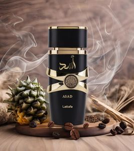 charakterstarkes Lattafa Asad Herren Eau de Parfum Intensiver orientalisch-würziger Körper-Duft 100ml Schwarz