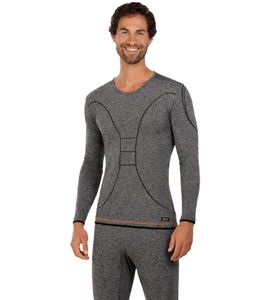 Camisa deportiva TOPTEX PRO para hombre con HydroTherm de manga corta, con certificación OEKO-TEX Standard 100, camisa de trabajo, gris jaspeado