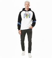CAPSLAB X Super Mario Men's Hoodie with Mario and Yoshi Print, Cotton Hoodie CL/SMB/1/SW/SUP, White/Black