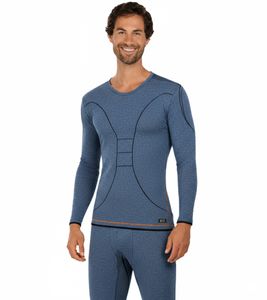 Practical TOPTEX PRO Men's Functional Shirt with HydroTherm Short Sleeve Sport Shirt with OEKO-TEX Standard 100 Certification, Heather Blue