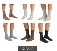12 Pairs of SCOTCH & SODA Men's Half-Terry High-Quarter Crew Socks Amsterdam Everyday Socks Size 41-46 Business Socks SS43442-280 Beige, Light Gray, Taupe, Gray, Brown, Anthracite