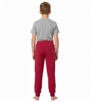 Morbidi pantaloni STEINBECK per bambini e bambine in micropile, pantaloni da jogging con una graziosa applicazione, pantaloni della tuta in rosso, rosa o blu navy