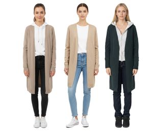 Cárdigan ESPRIT para mujer - Chaqueta de otoño, Chaqueta de lana en beige, beige claro o verde oscuro