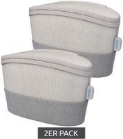 2er Pack Tragbare HoMedics UV-Desinfektionstasche wiederaufladbarer Hygienebeutel Sparpack SAN-B100GY-EU Grau