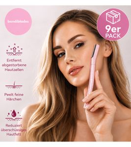 Lot de 9 rasoirs de dermaplaning Bondiblades pour femmes, rose, pour éliminer le duvet