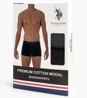 Pack de 6 calzoncillos bóxer premium para hombre de U.S. POLO ASSN., ropa interior sostenible, 180 g/m², 134 68262 53696 en azul rey/azul marino, verde oscuro/rojo vino, naranja/gris jaspeado o gris oscuro/negro.
