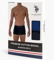 Pack de 6 calzoncillos bóxer premium para hombre de U.S. POLO ASSN., ropa interior sostenible, 180 g/m², 134 68262 53696 en azul rey/azul marino, verde oscuro/rojo vino, naranja/gris jaspeado o gris oscuro/negro.