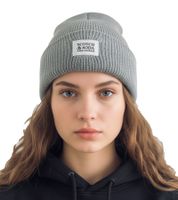 Pack de 2 cómodos gorros y guantes de lana SCOTCH & SODA, gorro de punto con parche del logo y accesorios de lana SSV5-3012 en gris o verde