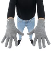 Pack de 2 cómodos gorros y guantes de lana SCOTCH & SODA, gorro de punto con parche del logo y accesorios de lana SSV5-3012 en gris o verde